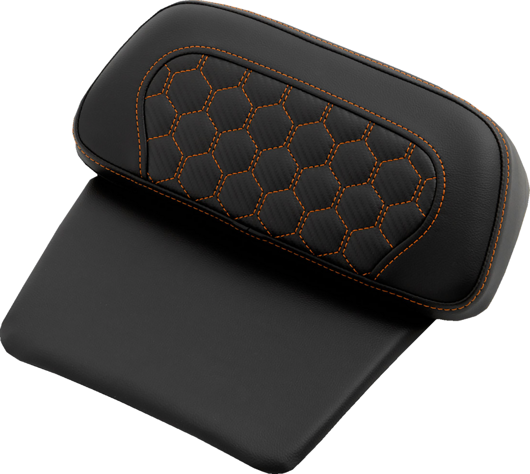 SADDLEMEN Chopped Tour Pak Pad - Honeycomb - Orange Stitching - FLH/FLT '14-'24 - 814-07C-HC-ORA