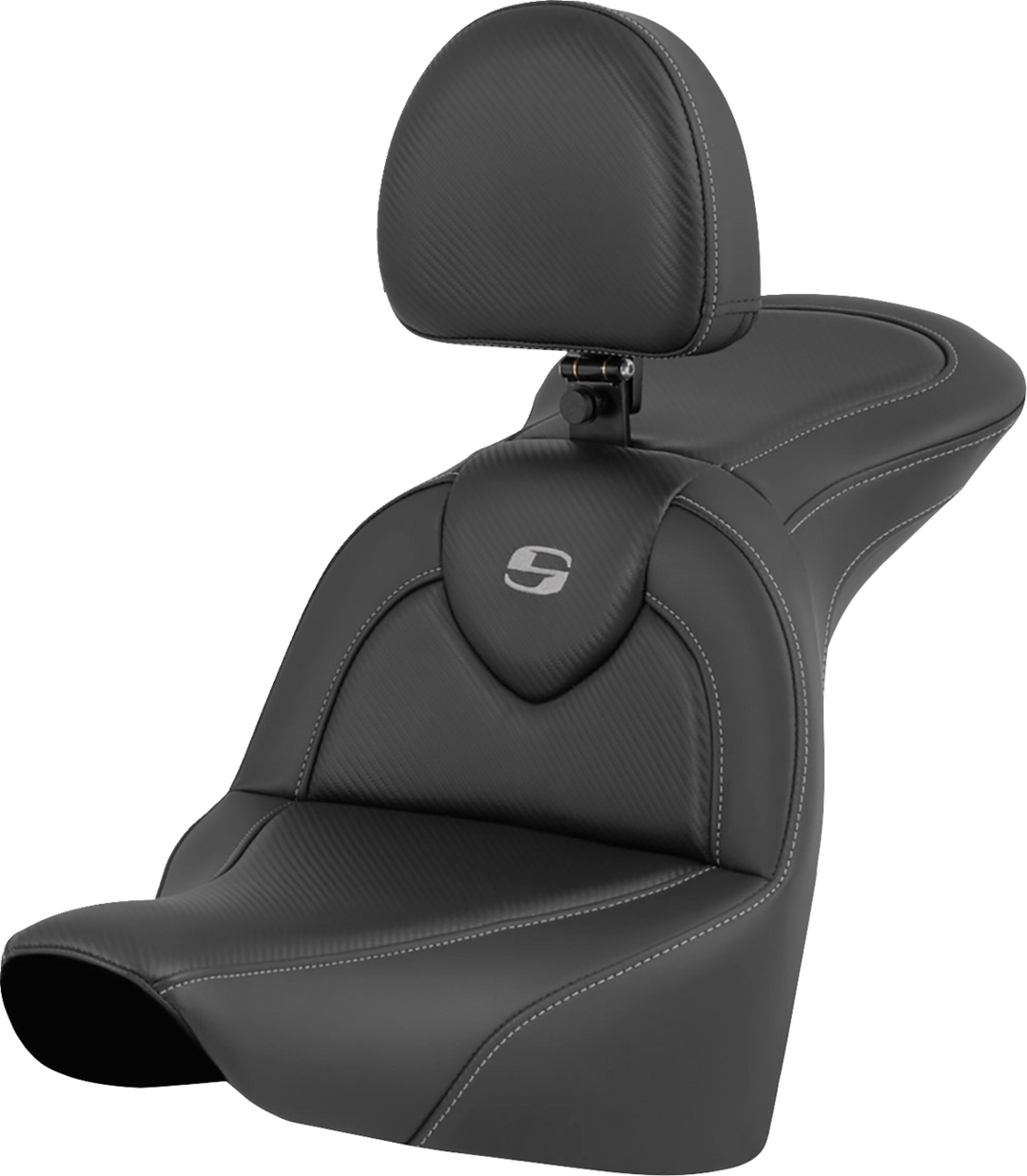 SADDLEMEN RoadSofa™ Seat - Carbon Fiber - with Driver Backrest - FLFB/FXBR '18-'25 818-27-185BR