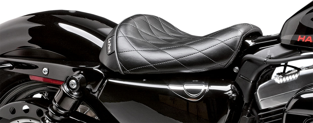 LE PERA Bare Bones Solo Seat - Diamond Stitch - Black - XL '04-'22 LK-006DM