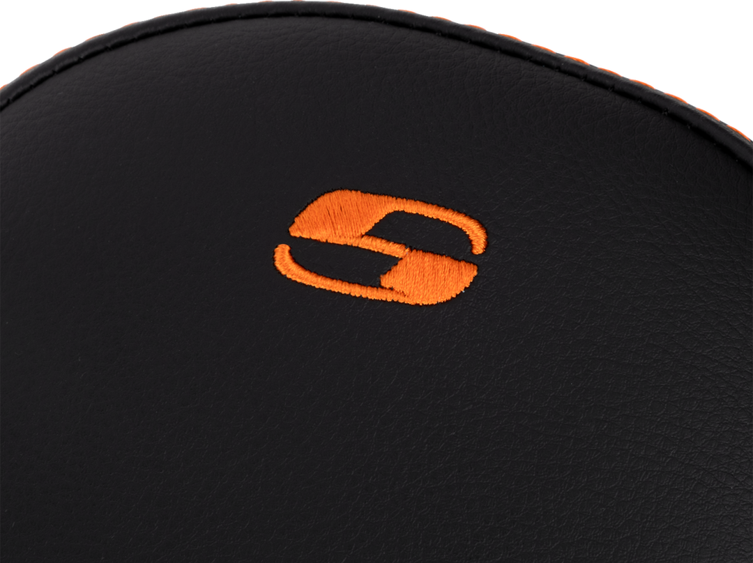 SADDLEMEN Step-Up Seat - Front Lattice Stitch - Orange Stitch - FLH/FLT '08-'23 808-07B-17203