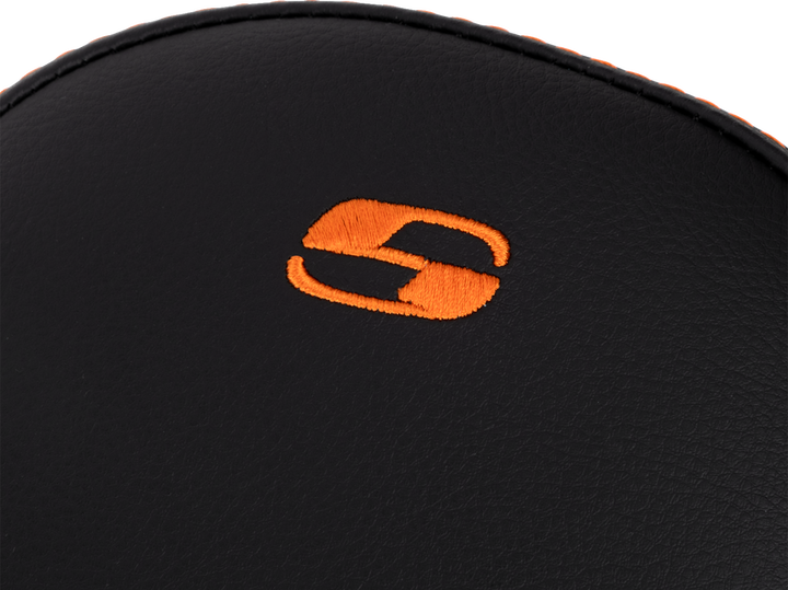 SADDLEMEN Step-Up Seat - Front Lattice Stitch - Orange Stitch - FLH/FLT '08-'23 808-07B-17203