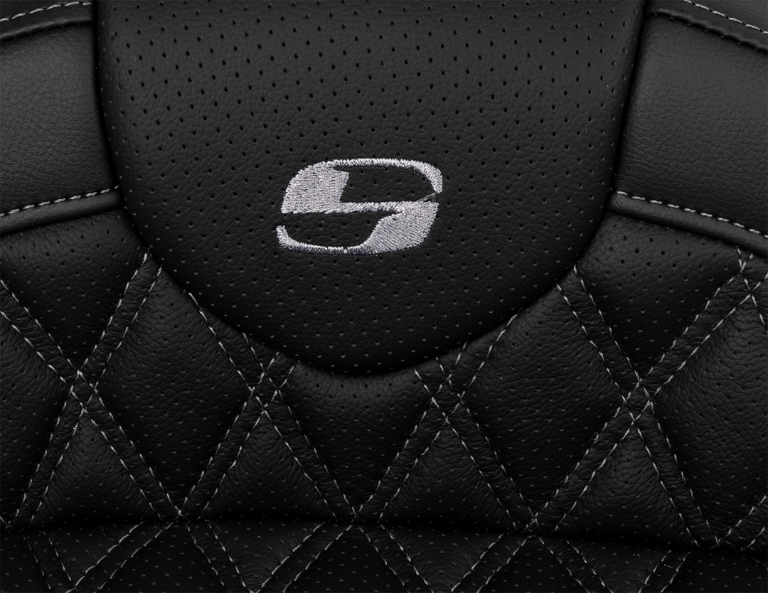 SADDLEMEN Roadsofa™ Seat - with Backrest - Dark Gray Stitch - FL '08-'23 808-07B-182B2