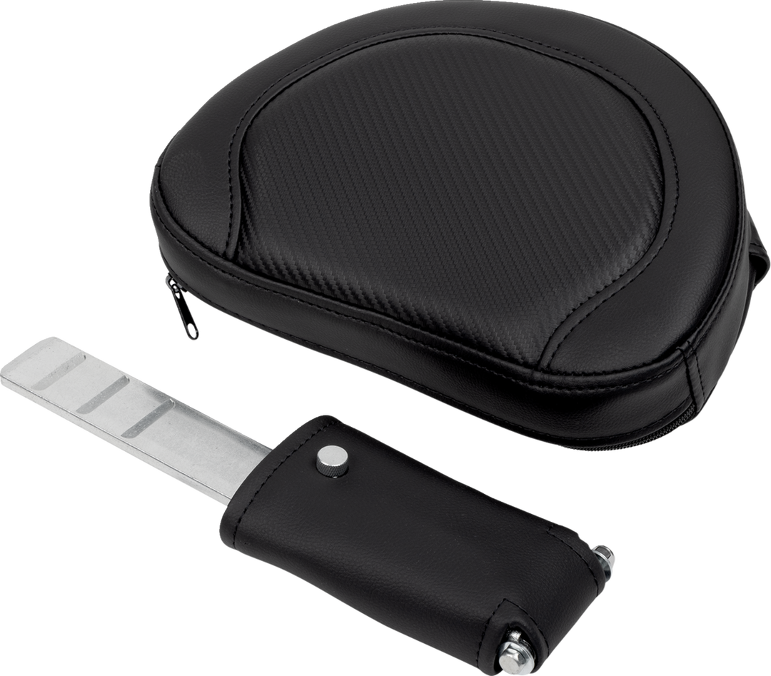 SADDLEMEN Roadsofa™ Seat - with Backrest - Carbon Fiber - Black Stitch - FL '08-'19 808-07B-185B0