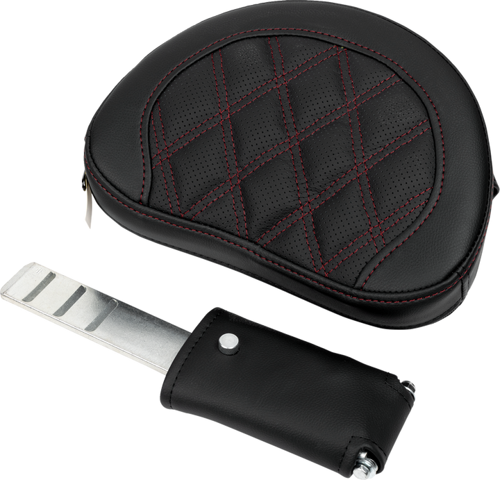 SADDLEMEN Roadsofa™ Extended Reach Seat - Lattice Stitch - Wine Berry Stitch - with Backrest - FL '08-'24 808-07B-184B8