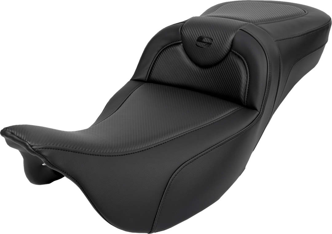 SADDLEMEN Roadsofa™ Extended Reach Seat - Carbon Fiber - Black Stitch - without Backrest - FL '08-'24 808-07B-18600