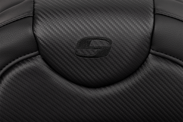 SADDLEMEN Roadsofa™ Extended Reach Seat - Carbon Fiber - Black Stitch - without Backrest - FL '08-'24 808-07B-18600