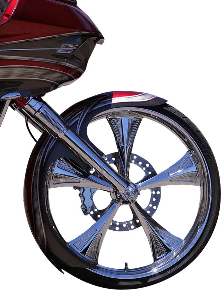 PAUL YAFFE BAGGER NATION Talon Front Fender - 21" Wheel - With Satin Adapters - HD Touring/Trike PYO:TALON21-13E-S