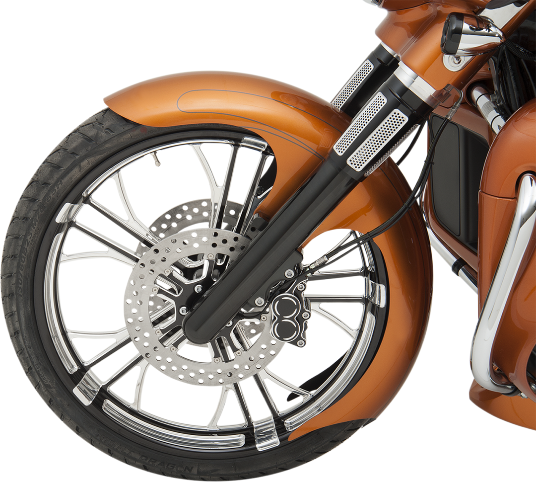 PAUL YAFFE BAGGER NATION Talon Front Fender - 23" Wheel - With Satin Adapters - HD Touring/Trike PYO:TALON23-13E-S