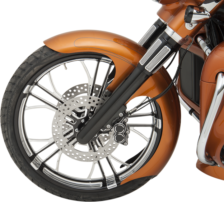 PAUL YAFFE BAGGER NATION Talon Front Fender - 23" Wheel - With Satin Adapters - HD Touring/Trike PYO:TALON23-13E-S