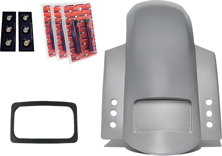 PAUL YAFFE BAGGER NATION Short Sport Rear Fender - With Black Plate Frame - With Thunder-pod Taillight - HD Touring RF-SSTH P-R-B