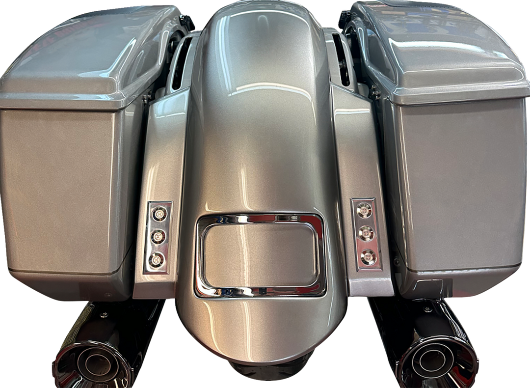PAUL YAFFE BAGGER NATION Short Sport Rear Fender - With Chrome Plate Frame - With Thunder-pod Taillight - HD Touring RF-SSTH P-R-C