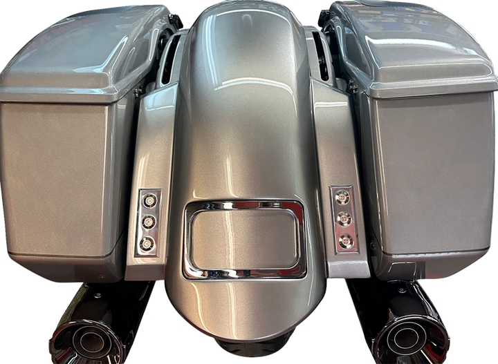 PAUL YAFFE BAGGER NATION Short Sport Rear Fender - With Chrome Plate Frame - With Thunder-pod Taillight - HD Touring RF-SSTH P-R-C