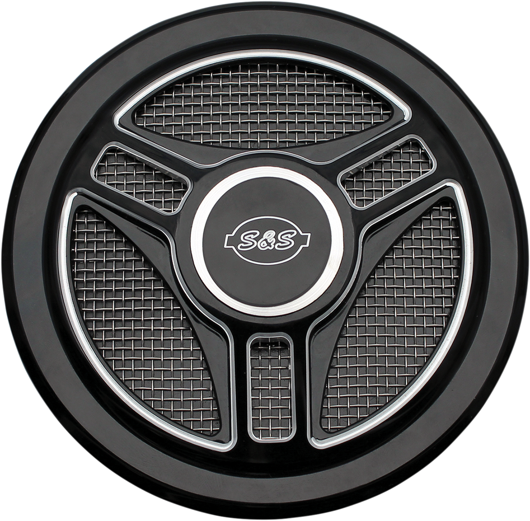 S&S CYCLE Air Cleaner Cover - Triple-Spoke - Black 170-0210