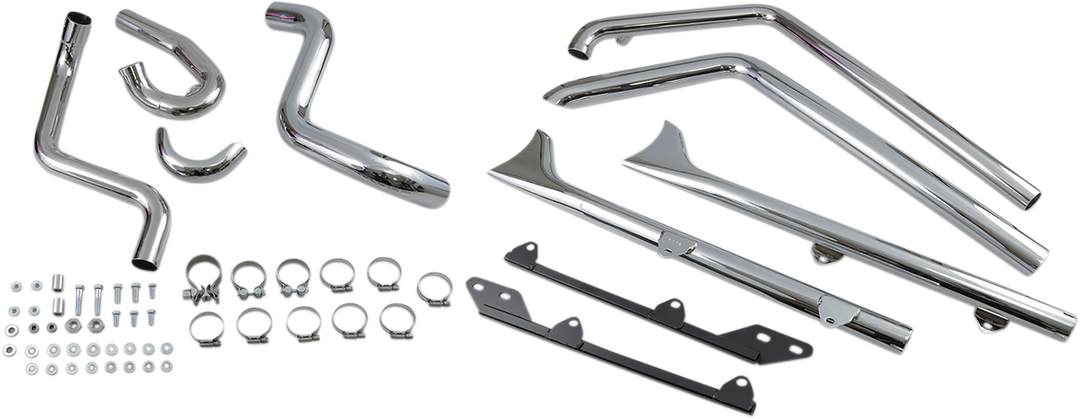 BASSANI XHAUST True Duals Exhaust System with Fishtail Mufflers - 30" - Softail 1S26E-30