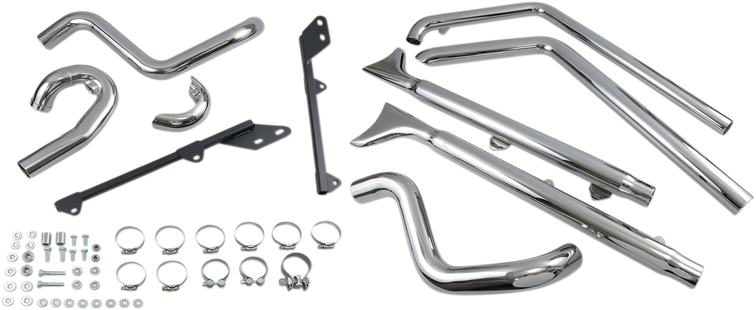 BASSANI XHAUST True Duals Exhaust System with Fishtail Mufflers - 33" - Softail - Baffle Included 1S66E-33