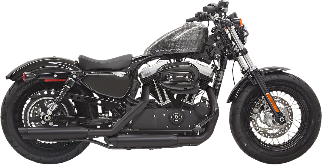 BASSANI XHAUST Firepower Series Slip-On Mufflers - Black - Slash-Cut - Sportster 1X27SBB