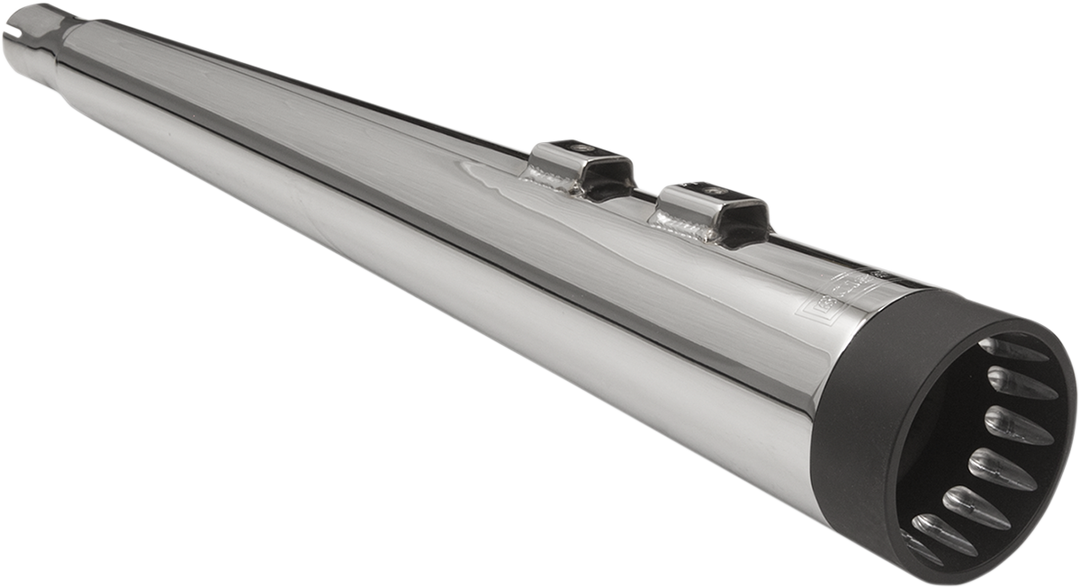 BASSANI XHAUST DNT® Megaphone Slip-On Mufflers - Chrome/Black - '95-'16 FL 1F57DNT5