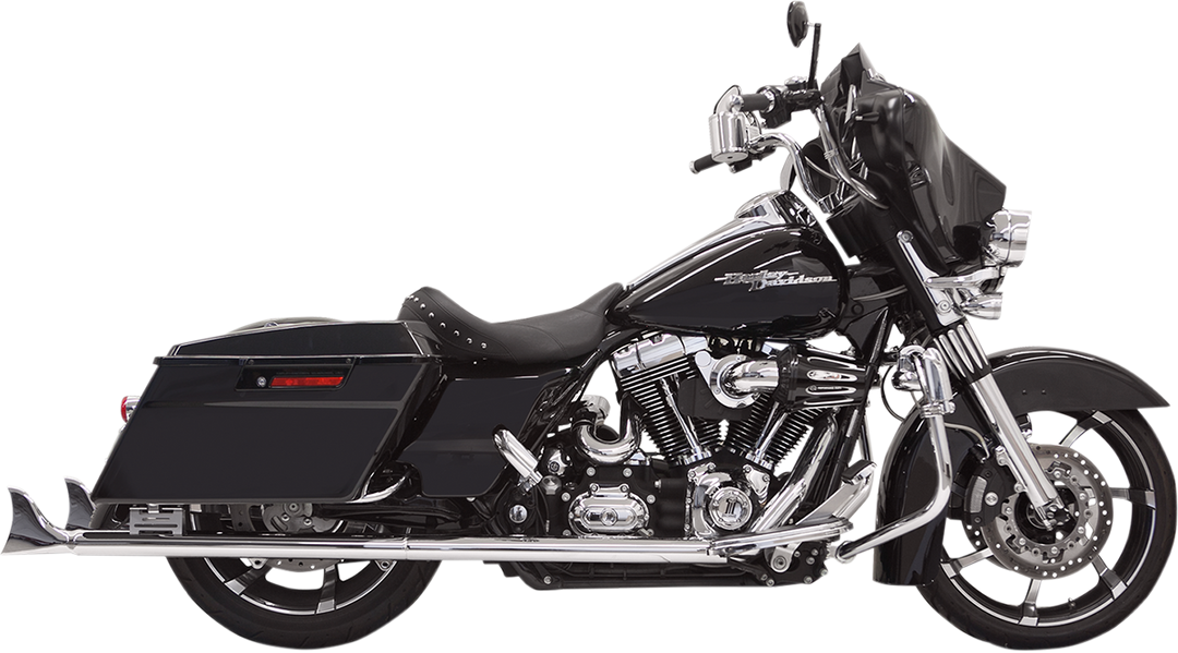 BASSANI XHAUST Fishtail Mufflers - Chrome - w/out Baffle - 33" - '95-'16 Touring 1F17E33
