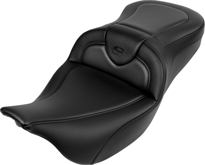 SADDLEMEN Roadsofa™ Seat - without Backrest - Carbon Fiber - Black Stitch - 'FL '08-'19 808-07B-18500