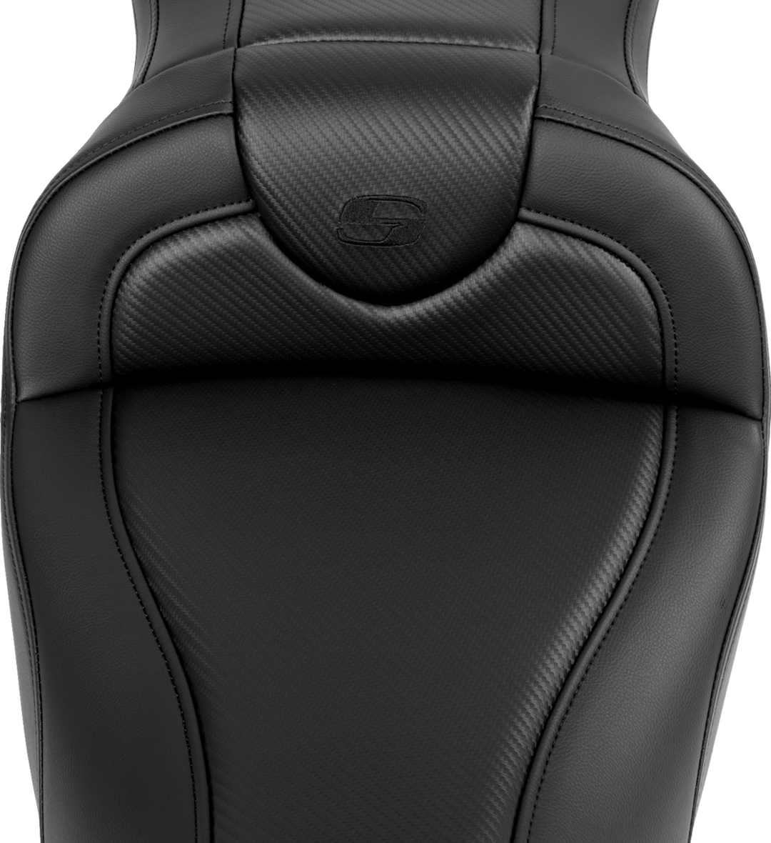 SADDLEMEN Roadsofa™ Seat - without Backrest - Carbon Fiber - Black Stitch - 'FL '08-'19 808-07B-18500