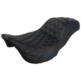 Rise Up Seat for Harley® Touring '08-'23 (Diamond / Blue Stitch)