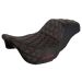 Rise Up Seat for Harley® Touring '08-'23 (Diamond / Red Stitch)