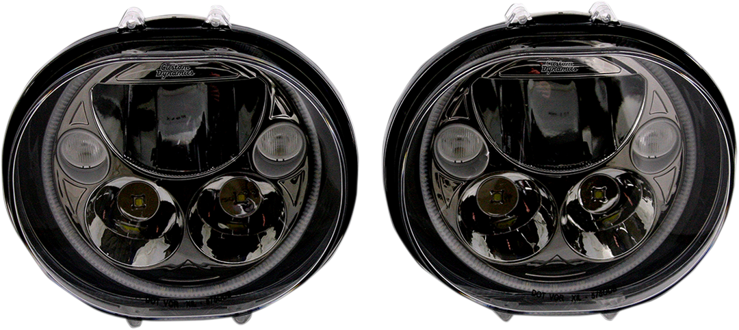 CUSTOM DYNAMICS LED Headlight - 5-3/4" - Black CDTB-575OV-B