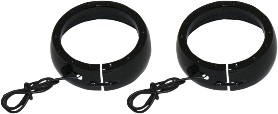 CUSTOM DYNAMICS Lighted Passing Lamp Trim Ring '96-'05 FLHT - Black CDTB-45TR-3B