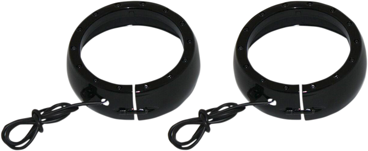 CUSTOM DYNAMICS Lighted Passing Lamp Trim Ring '96-'05 FLHT - Black CDTB-45TR-3B