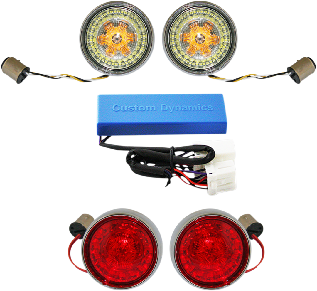 CUSTOM DYNAMICS Full Bullet Turn Signal Conversion Kit - Chrome PB-HD-BB-C