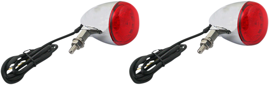 CUSTOM DYNAMICS ProBEAM® Turn Signals - Chrome/Red - Universal PB-UNV-RTS-R-C