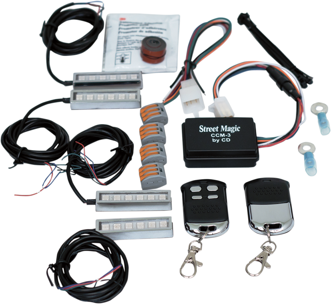 CUSTOM DYNAMICS Accent Light Starter Kit - Color-Changing - Magical Wizard™ - 4 LED Pods - Standard Remote TMWZ01