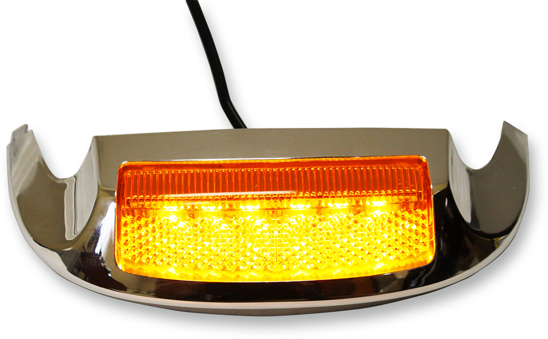 CUSTOM DYNAMICS LED Front Fender Tip - Amber LED/Smoke Lens - Chrome GEN-FT-AS