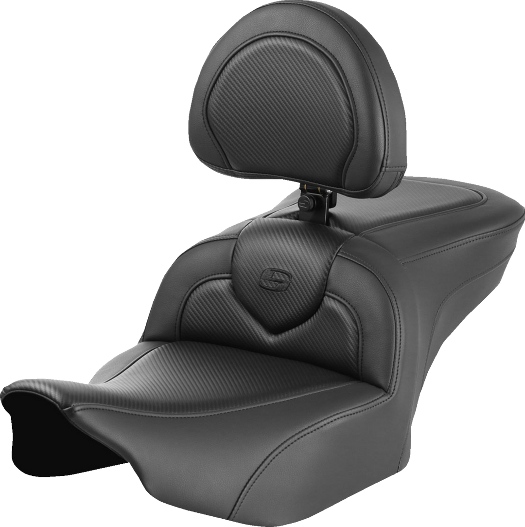 SADDLEMEN RoadSofa™ Seat - Carbon Fiber - with Backrest - FLTR/FLHX '23-'24 823-07-185B0