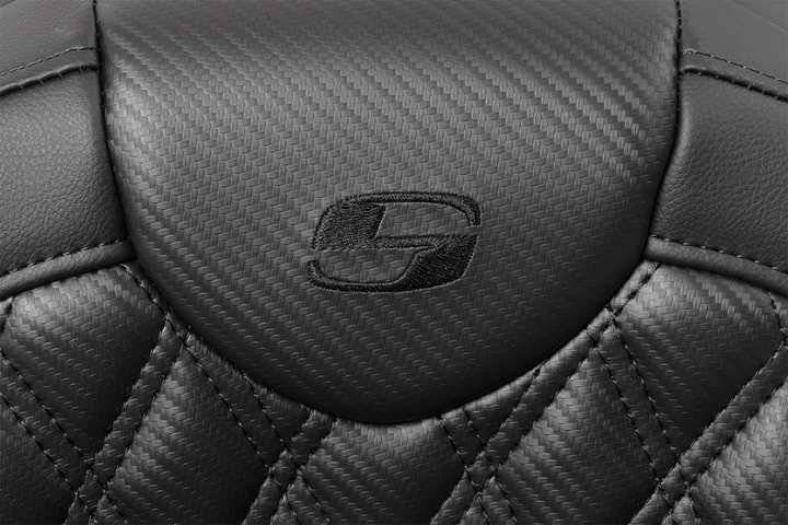 SADDLEMEN Roadsofa™ Seat - without Backrest - Lattice Stitch - Carbon Fiber - FL '08-'23 808-07B-206A0