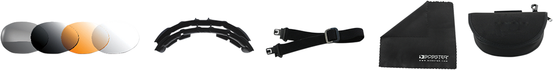 BOBSTER Road Hog II Convertible Sunglasses - Gloss Black - Interchangeable Lens BRH2001