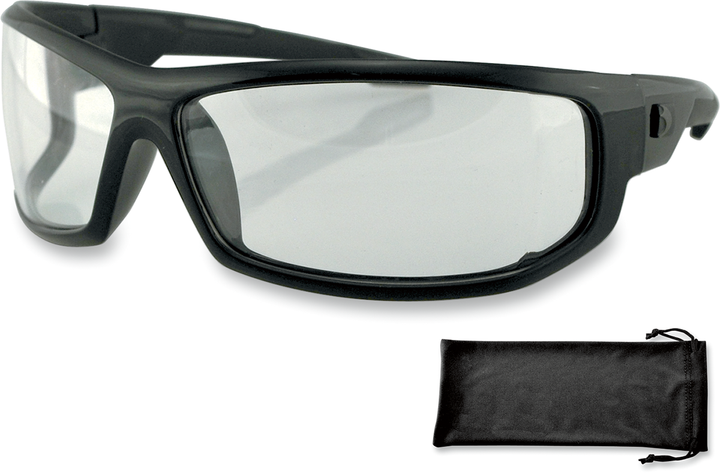 BOBSTER AXL Sunglasses - Gloss Black - Clear Lens EAXL001C
