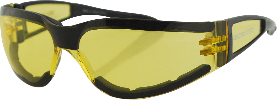 BOBSTER Shield II Sunglasses - Gloss Black - Yellow Lens ESH204