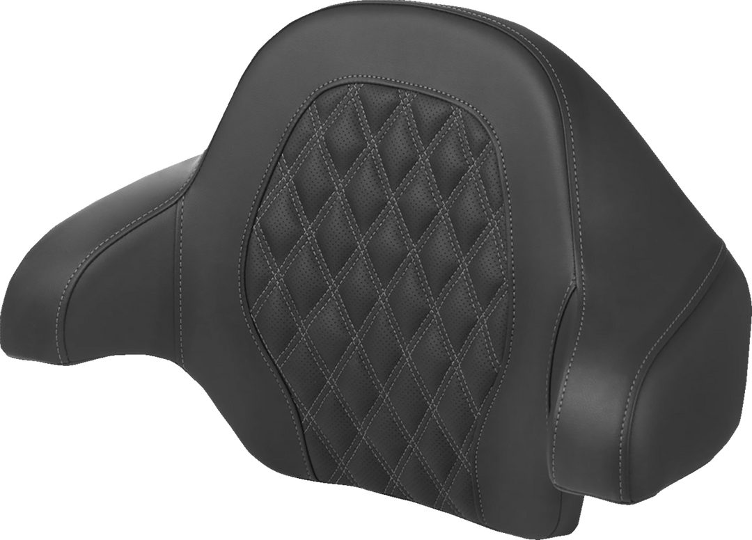 SADDLEMEN Tour-Pak® Backrest Pad - Lattice Stitch - Dark Gray Stitch - FL '14-'24 814-07-18402