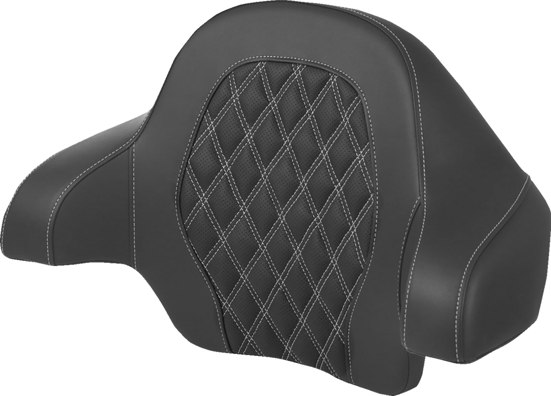 SADDLEMEN Tour-Pak® Backrest Pad - Lattice Stitch - Silver Stitch - FL '14-'24 814-07-18405