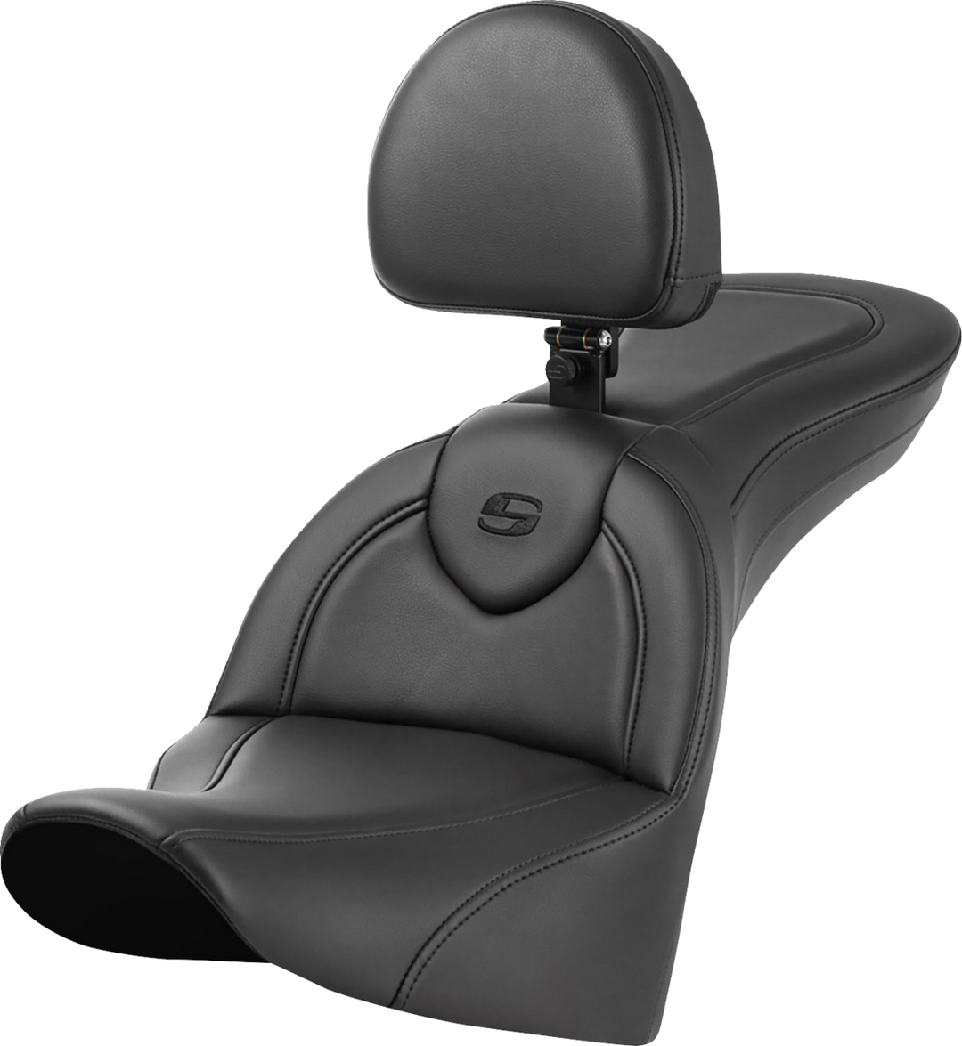 SADDLEMEN Roadsofa™ Seat - with Backrest - Plain - FL '18-'24 818-33-187BR