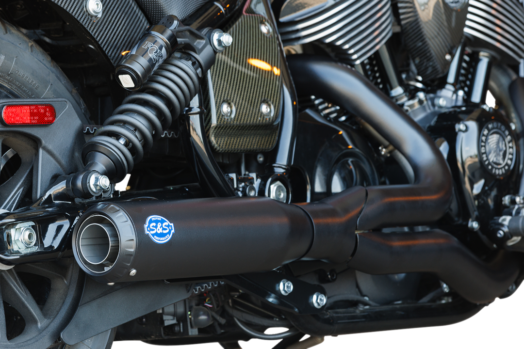 S&S CYCLE 2-into-1 Qualifier Exhaust System - Guardian Black - Race Only - Indian Chief 550-1118