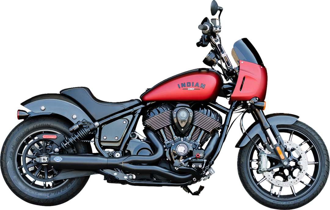 S&S CYCLE 2-into-1 Qualifier Exhaust System - Guardian Black - 49-State - Indian Chief 550-1116