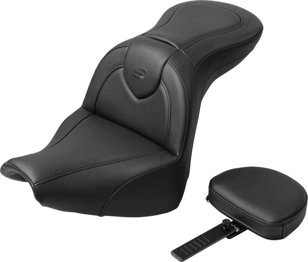SADDLEMEN RoadSofa™ Seat - with Backrest - Black Stitch - FXBR/S '18-'20 818-31-187BR