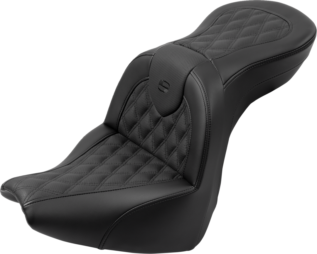 SADDLEMEN Roadsofa™ Seat - with Backrest - Lattice Stitch - FXBR/S '18-'20 818-31-182BR