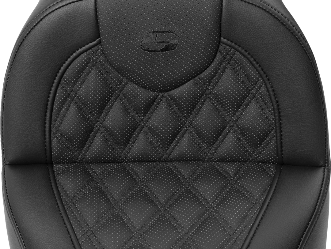 SADDLEMEN Roadsofa™ Seat - with Backrest - Lattice Stitch - FXBR/S '18-'20 818-31-182BR