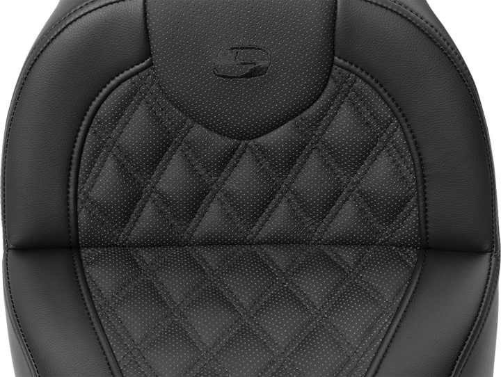 SADDLEMEN Roadsofa™ Seat - with Backrest - Lattice Stitch - FXBR/S '18-'20 818-31-182BR