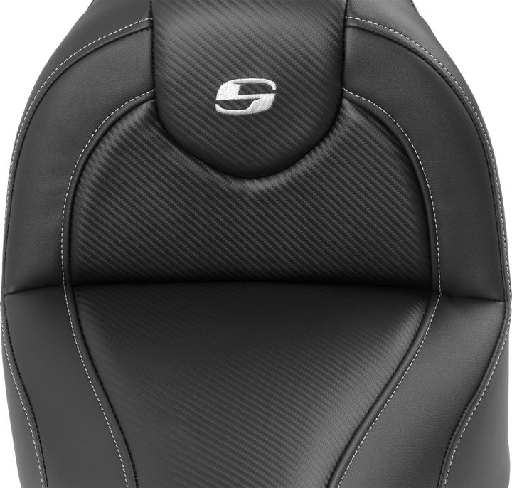 SADDLEMEN Roadsofa™ Seat - with Backrest - Carbon Fiber - FXBR/S '18-'20 818-31-185BR