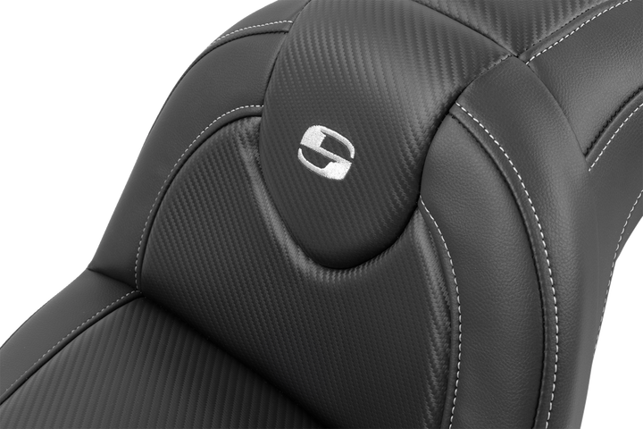 SADDLEMEN Roadsofa™ Seat - with Backrest - Carbon Fiber - FXBR/S '18-'20 818-31-185BR