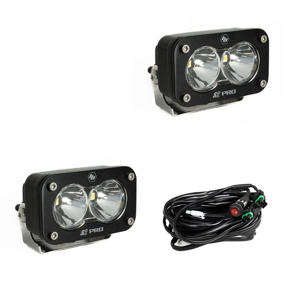 Baja Designs DOT LP6 LED Headlight Kit 2014-2023 Harley Davidson Street Glide (White) Baja DesignsLED Light Pods Spot Pattern Pair S2 Pro Series Baja Designs